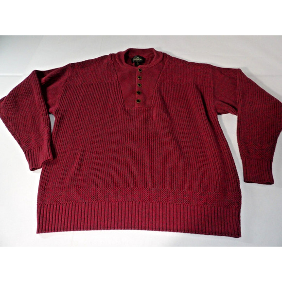Red Head Mens Sweater XL Knit Heavy Red Cable Pullover Fishermen Grandpa - Picture 2 of 8